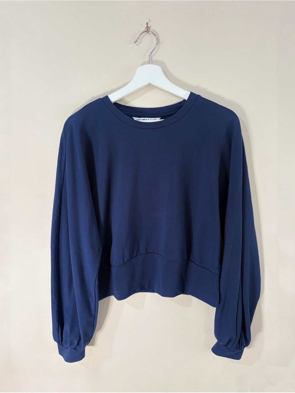 Walter Baker Women's L Blue Lightweight Knit Top Balloon Sleeve Casual Chic